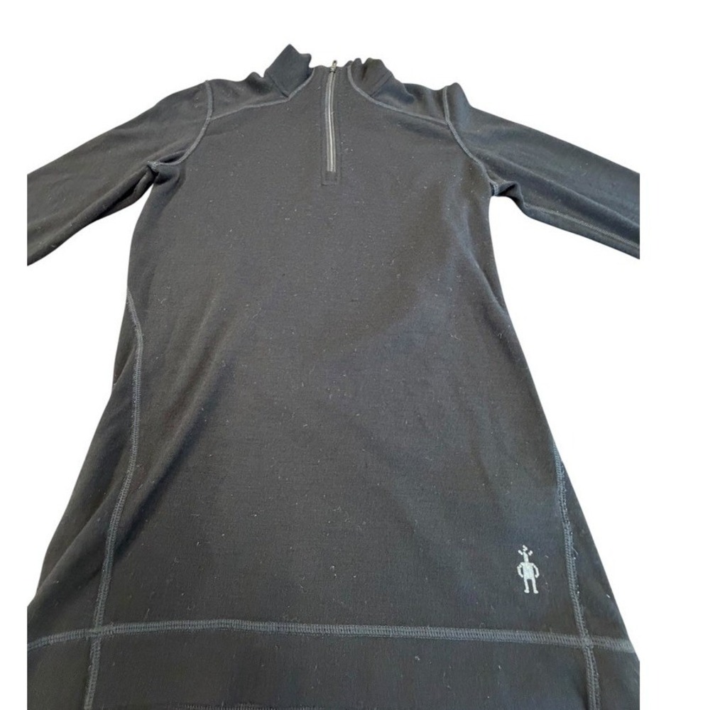 Smartwool Women S Blk Merino Wool 1/4 Zip Base Layer Top Long Sleeve Base Layer